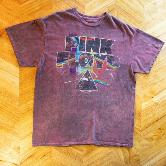 VINTAGE Mens T-Shirt Pink Floyd Dark Side Of The Moon Graphic North America Tour - Picture 2 of 14